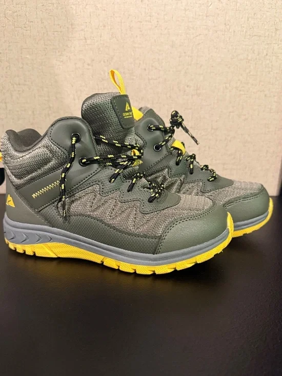 Ozark Trail Olive Green and Yellow Kids Hiking Shoes - Picture 1 of 5
